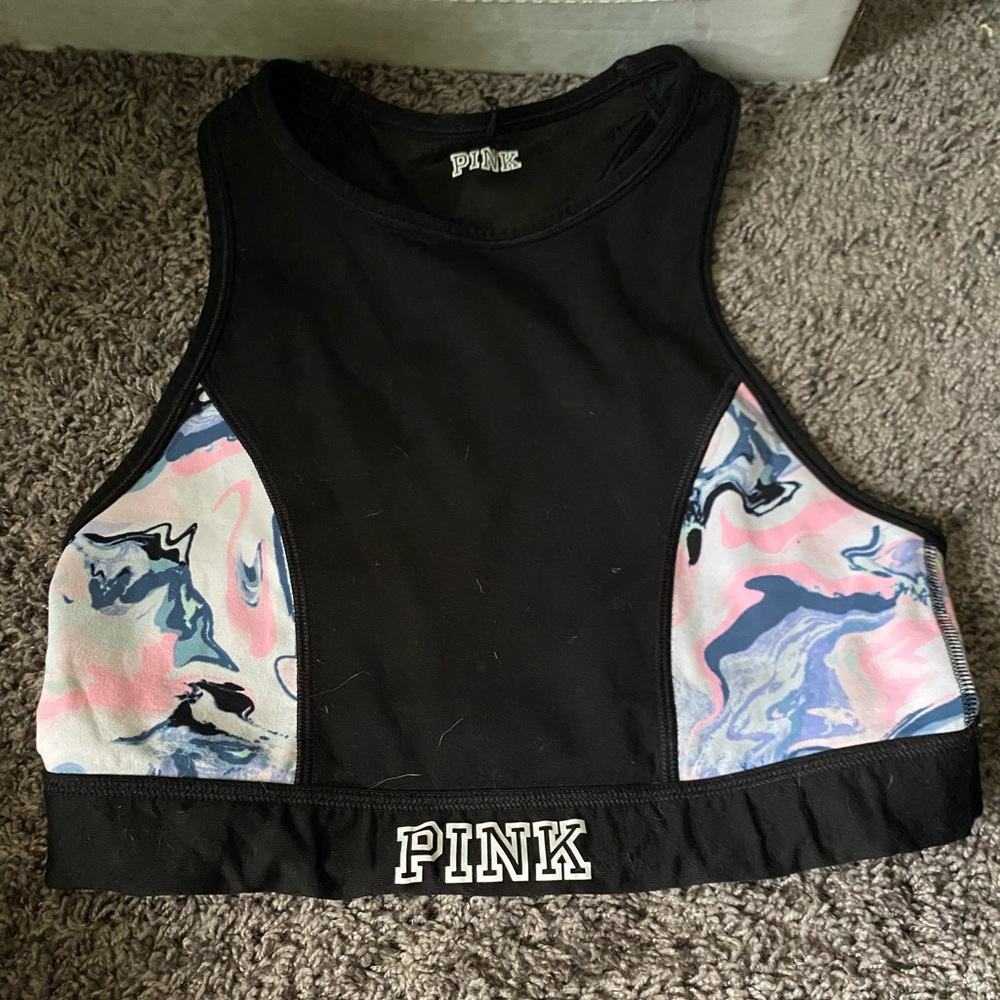 Pink sports bra